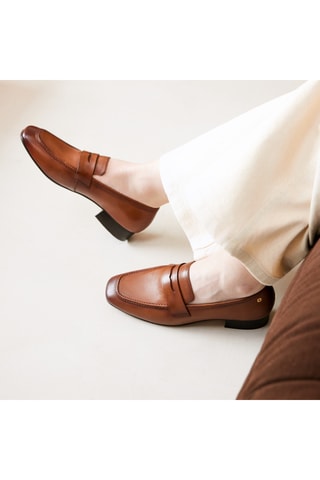 Mocassins en cuir Elise  - Camel