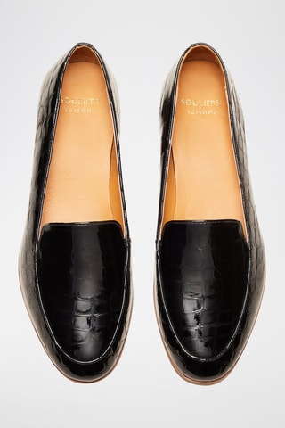 Mocassins en cuir verni Margaux  - Noir