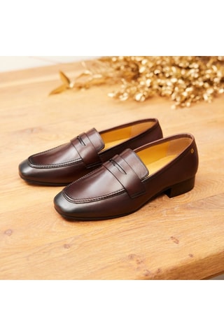 Mocassins en cuir Elise  - Marron foncé