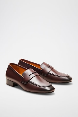 Mocassins en cuir Elise  - Marron foncé
