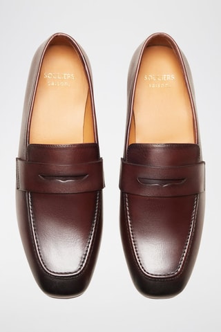 Mocassins en cuir Elise  - Marron foncé