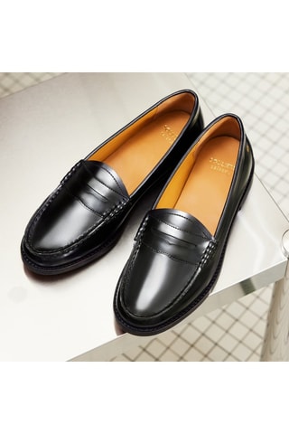 Mocassins en cuir verni Victoire  - Noir