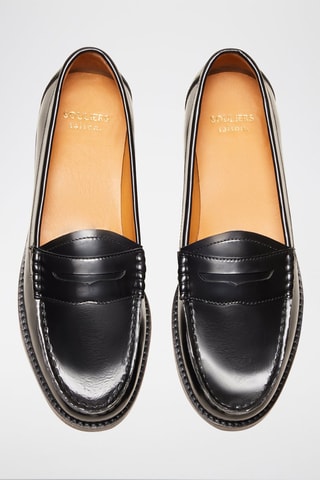 Mocassins en cuir verni Victoire  - Noir