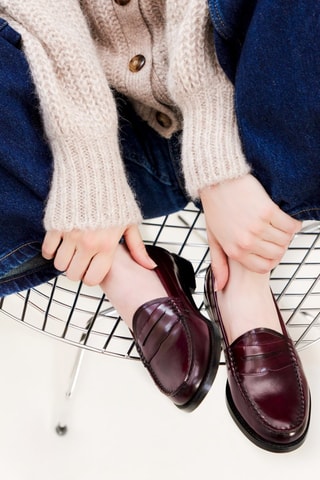 Mocassins en cuir Victoire  - Bordeaux