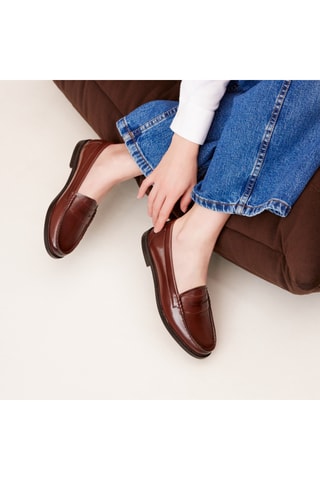 Mocassins en cuir Victoire  - Marron foncé