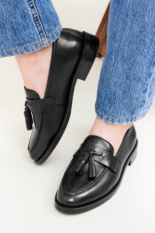 Mocassins en cuir Anna  - Noir