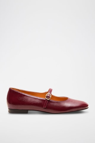 Ballerines en cuir verni Olivia - Bordeaux