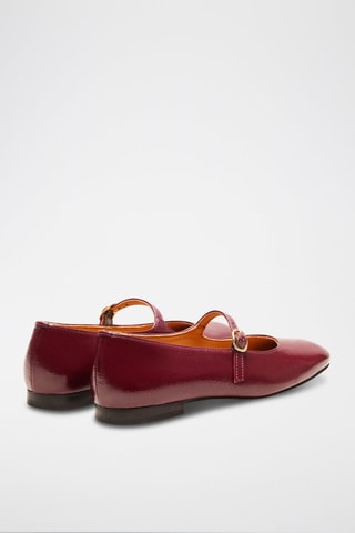 Ballerines en cuir verni Olivia - Bordeaux