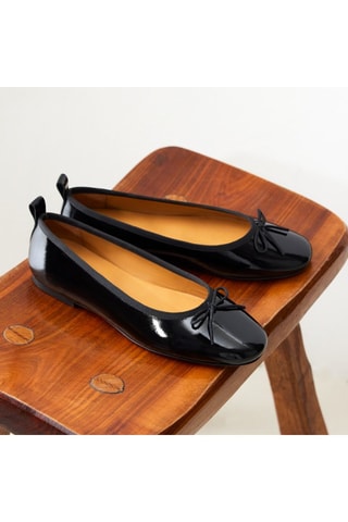 Ballerines en cuir verni Camille  - Noir