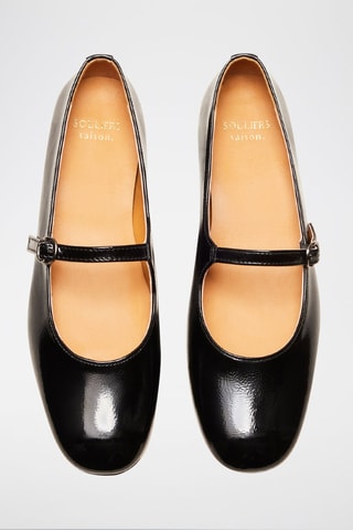 Ballerines en cuir verni Olivia  - Noir