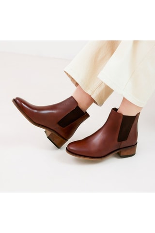 Bottines Chelsea en cuir Chloé  - Marron