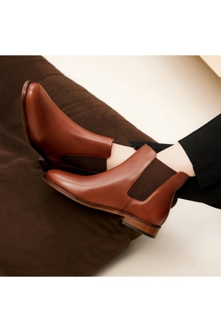 Bottines Chelsea en cuir Zoé  - Marron