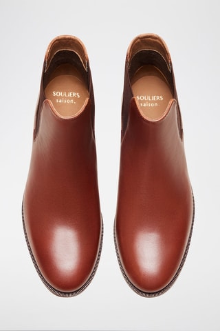 Bottines Chelsea en cuir Zoé  - Marron