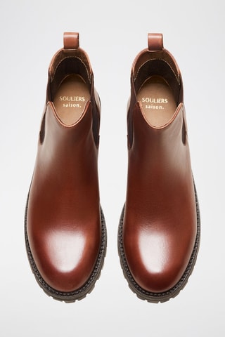 Bottines Chelsea en cuir Maia  - Marron et noir