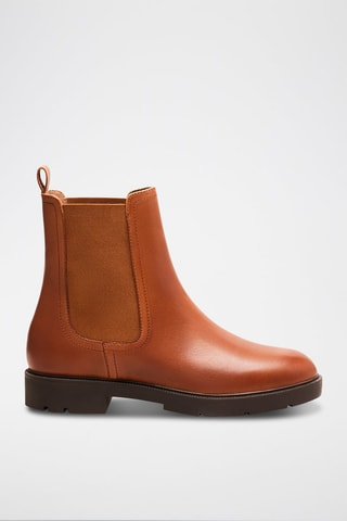 Bottines Chelsea en cuir Isaure  - Camel
