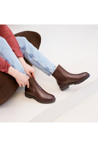 Bottines Chelsea en cuir Isaure - Marron