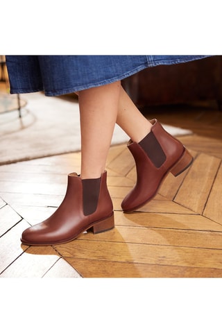 Bottines Chelsea en cuir Clara - Marron - Leonarr x Swan