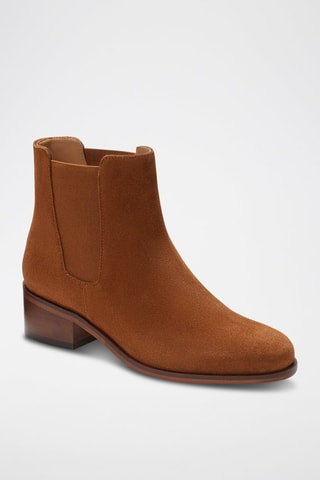 Bottines Chelsea en nubuck et cuir Clara - Camel - Leonarr x Swan