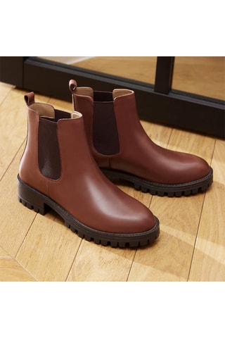 Bottines Chelsea en cuir Estelle - Marron - Leonarr x Swan