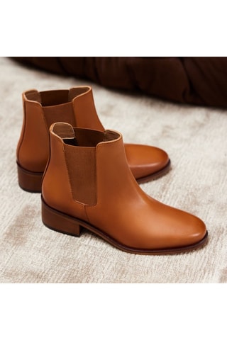 Bottines Chelsea en cuir Chloé  - Camel