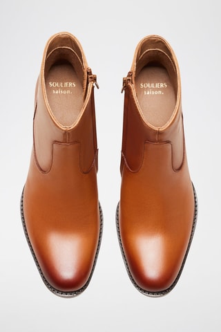 Bottines en cuir Ava  - Camel