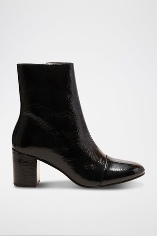 Bottines en cuir verni Léna  - Noir