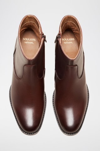 Bottines en cuir Ava  - Marron