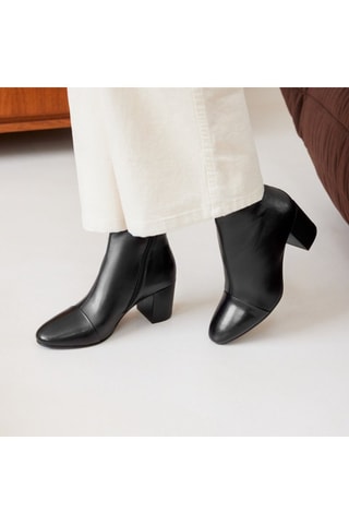 Bottines en cuir Léna  - Noir
