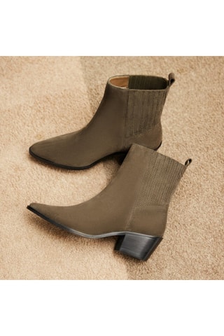 Bottines en nubuck Lucile  - Kaki