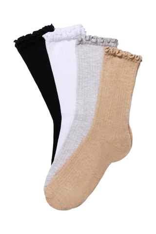 4 paires de chaussettes - Gris et blanc