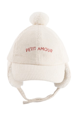 Velours Jagersmuts Petit Amour - Crèmekleurig