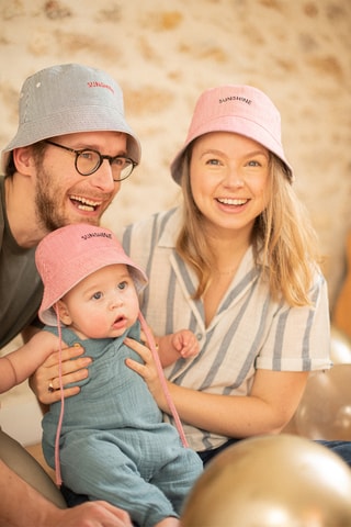 Dubbelzijdig Bobhoedje Sunshine - Donkerblauw