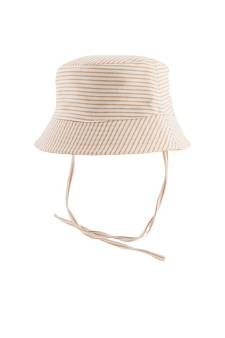 Dubbelzijdig Bobhoedje Sunshine - Ecru en Mosterdgeel