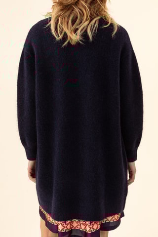 Gilet en laine et kid mohair Nola - Bleu marine