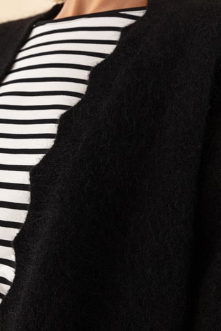 Gilet long en laine et en kid mohair Nola - Noir