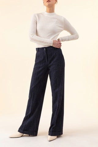 Pantalon Lino - Bleu et blanc
