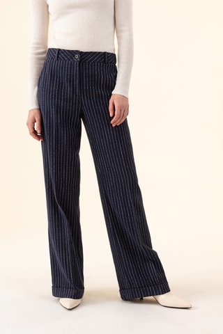 Pantalon Lino - Bleu et blanc