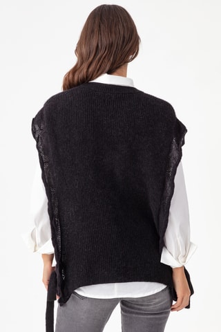 Pull en laine et alpaga sans manches - Noir