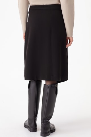 Jupe portefeuille plissée asymétrique - Noir