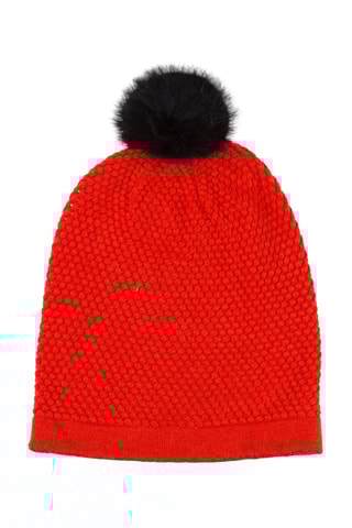 Gorro em lã, alpaca e pelo de coelho Happening - Vermelho
