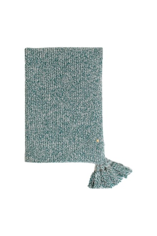 Echarpe com pompons Azul pato mesclado