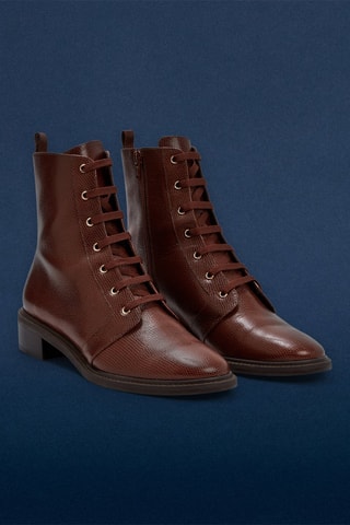 Botins em couro Hanny - Castanho