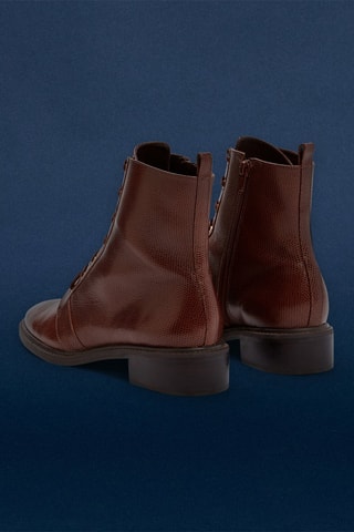 Botins em couro Hanny - Castanho