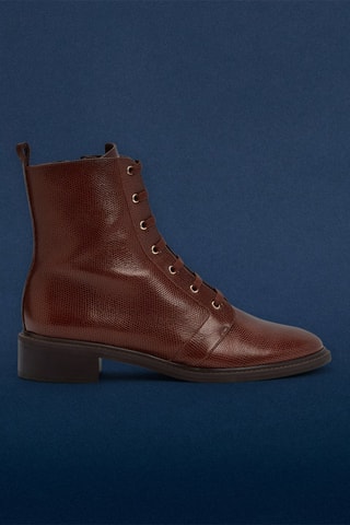 Botins em couro Hanny - Castanho