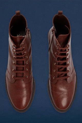 Botins em couro Hanny - Castanho