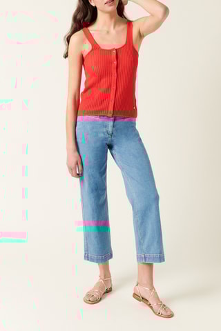 Camisola de alças - 
Vermelho