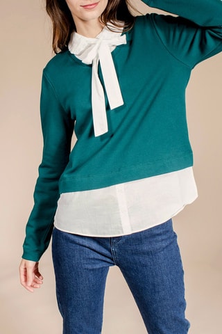 Camisola efeito ilusório Simon Verde e branco