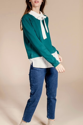 Camisola efeito ilusório Simon Verde e branco