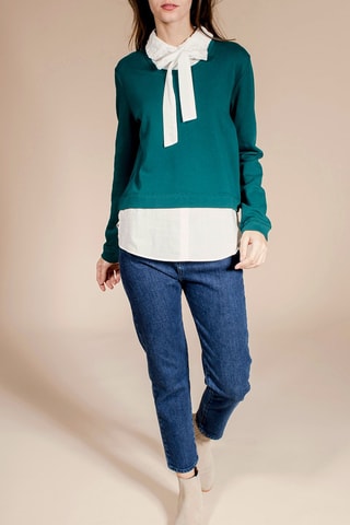 Camisola efeito ilusório Simon Verde e branco