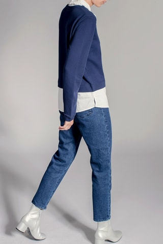 Camisola efeito ilusório Simon Azul-marinho e branco